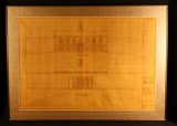 Framed Blueprint of Drake Library - North/South