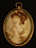 Victorian Framed Pocket Portrait & Hair Sample