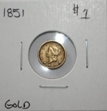1851 $1.00 Gold Coin