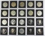 Collection of 20 Silver Clad Kennedy Half Dollars