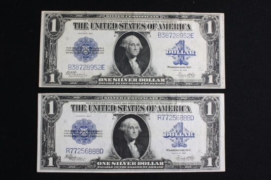 Pair of Series 1923 large size $1.00 silver certificates