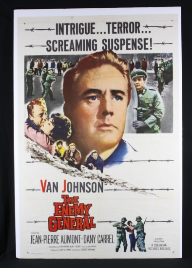 1960 war movie one sheet poster for “The Enemy General”