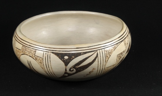 Vintage decorated Indian bowl (signature not legible)