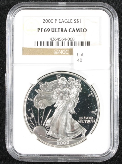 2000-P S Silver Eagle NGC PF69 Ultra Cameo