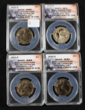 (4) Native American Dollars Coins