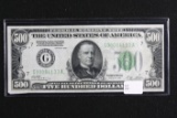 Series 1928 $500 Federal Reserve Note
