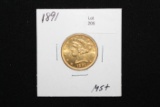 1891 $5.00 Gold Half Eagle