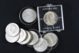 (9) 1964 Kennedy Half Dollars
