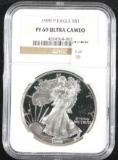 1999-P S Silver Eagle NGC PF69 Ultra Cameo