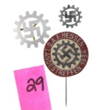 WWII German D.A.F. Workers Party Pins/Badges