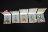 Lot of (5) Army & Navy Cased Medals