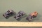 (3) Antique cast iron toy vehicles: 2 cars and 1 truck.
