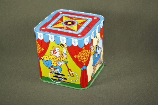 1950’s Ohio Art clown jack-in-the-box
