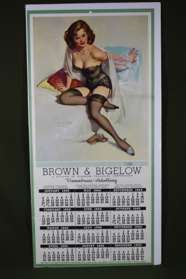 1966 Brown & Bigelow pin-up wall calendar