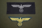 (2) WWII Nazi cloth eagle patches