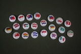 (19) Sweet Caporal Cigarettes antique flag pins