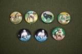 (7) antique Sweet Caporal Cigarettes dog breed pins