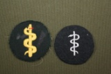 (2) WWII Nazi cloth Medical Trade badges for sleeve