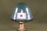Unusual WWII helmet with Japanese flag