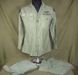 Vietnam War fatigue jacket with (2) pair of pants