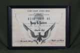 Vietnam War Jump School Certificate