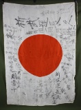WWII Japanese flag (meatball) w/ lots of writing on it