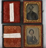 Civil War era 1860 cased photos of a soldier/wife