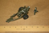 Antique Britains toy cannon w/ soldier loading shell