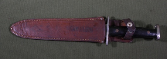 WWII custom made fighting knife with scabbard