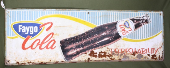 Faygo Cola 1950's Metal Advertising Sign