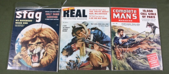 (3) 1950's Mens Adventure Magazines