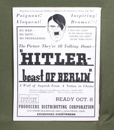 Hitler-Beast of Berlin Advertisement