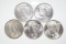 Lot (5) U.S. silver Peace type dollars