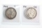 (2) Barber half dollars:  1911 and 1907