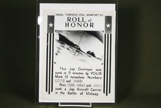 Excellent WWII Roll of Honor Press Photo