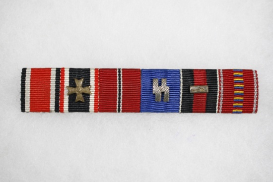 Rare WWII Nazi SS ribbon bar (6 medals)
