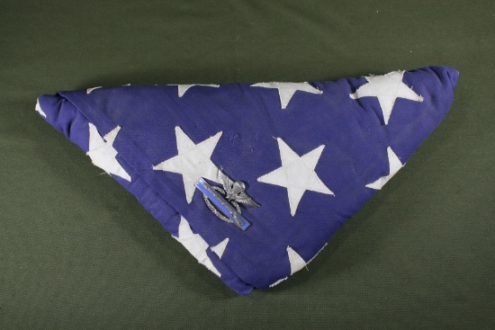 Vietnam War soldier’s burial flag with wings