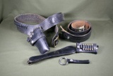 (2) vintage police officer gun belts & accessories