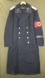 Re-enactor’s Nazi SS navy greatcoat