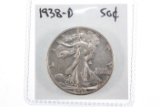 1938-D Walking Liberty half dollar (semi-key date)