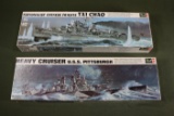 (2) 1967 Revell ship model kits USS Pittsburgh