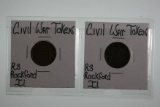 Group of (2) Obscure Civil War Tokens