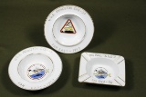 (3) 1957 USS Princeton CVS-37 ashtrays.