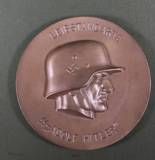 Adolf Hitler Leibstandarte Cast Metal Plaque
