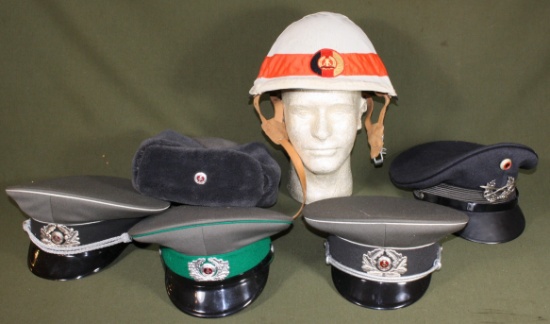 Lot of Post War East German Hats & Helmet