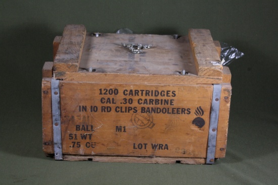 Wood Ammo Crate with M-1 Carbine Magazines