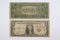 (2) Series 1935A $1.00 Hawaii Silver Certificate