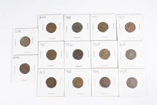 (14) Indian Head Cents