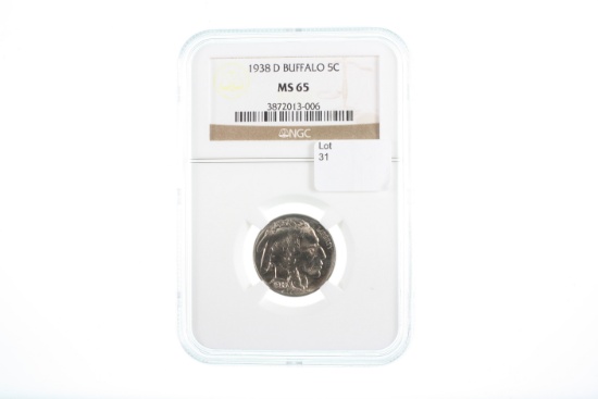 1938-D Buffalo Nickel - Graded NGC MS65