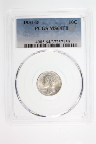 1931-D Mercury Dime - Graded PCGS MS64FB